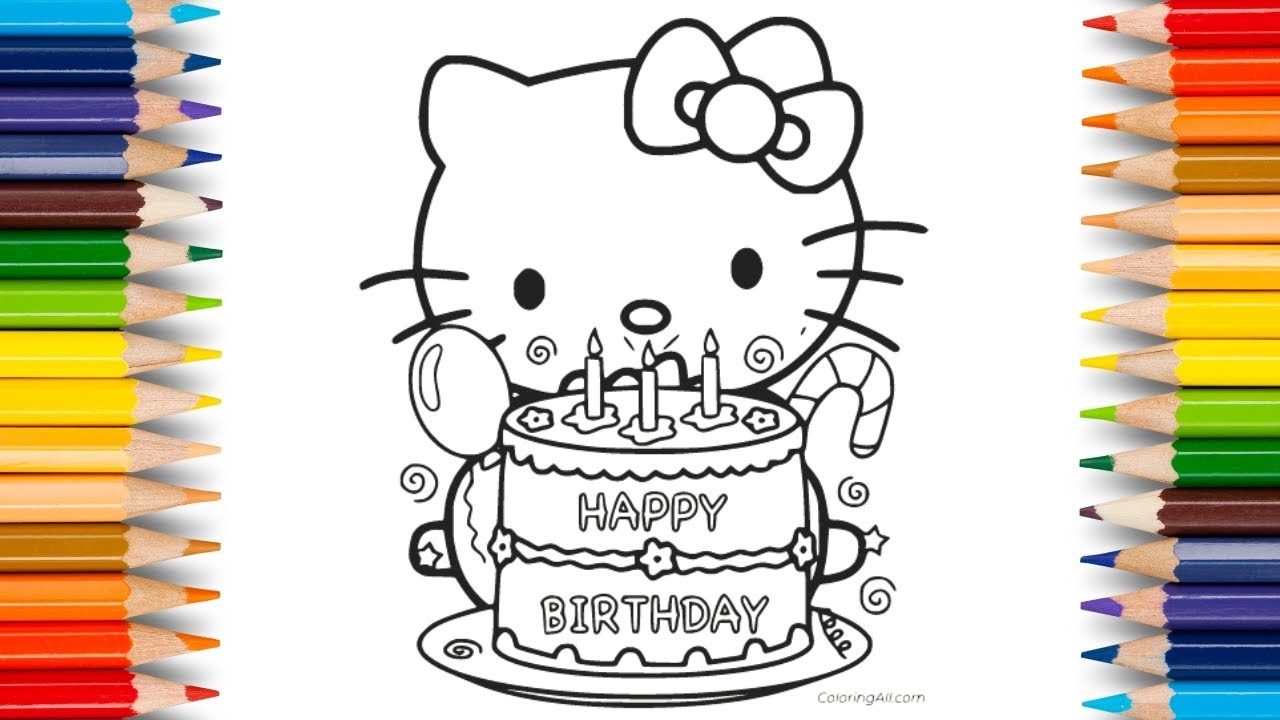 hello kitty birthday coloring pages hello kitty birthday coloring pages