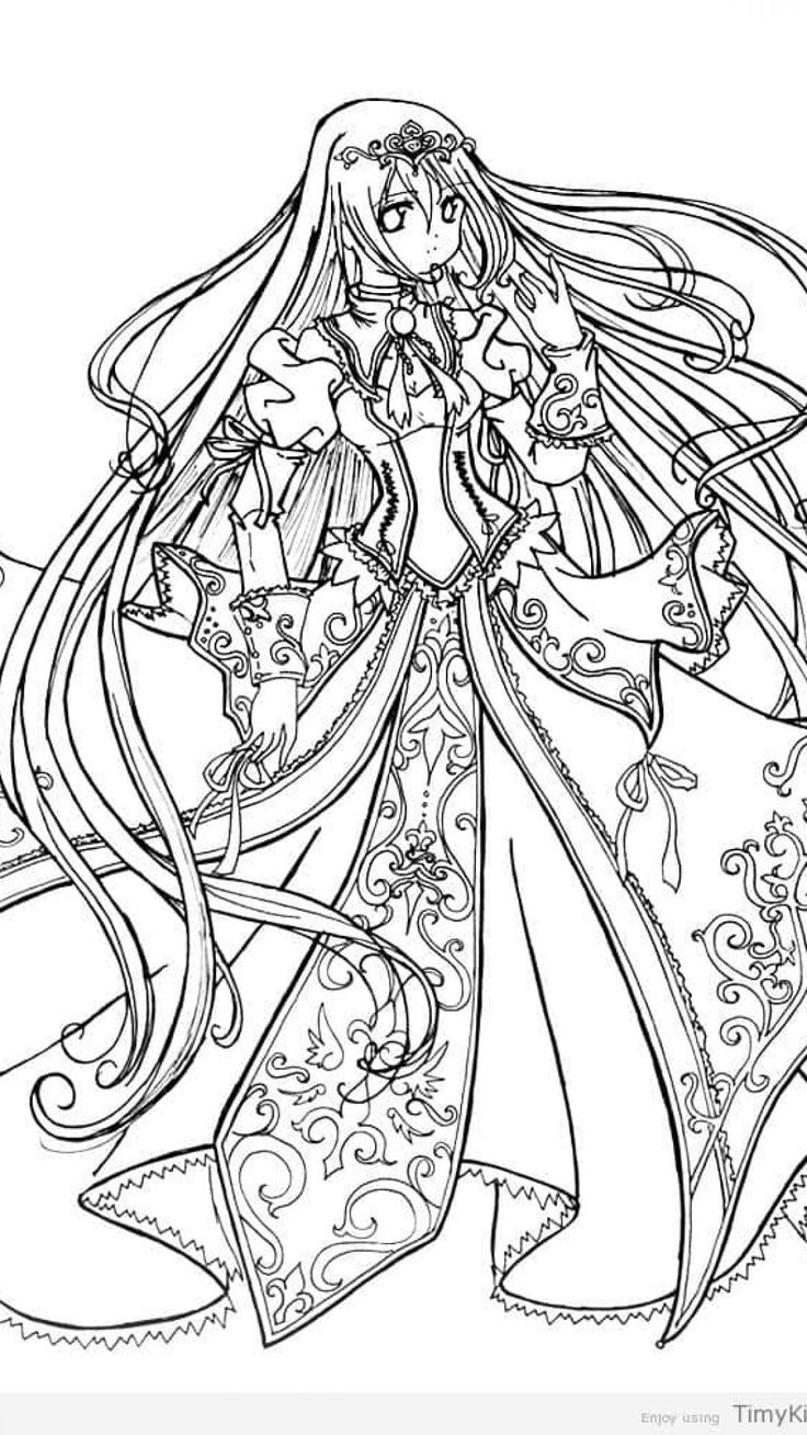 Coloring Page Anime Princess BubaKids Coloring Page Anime Princess BubaKids