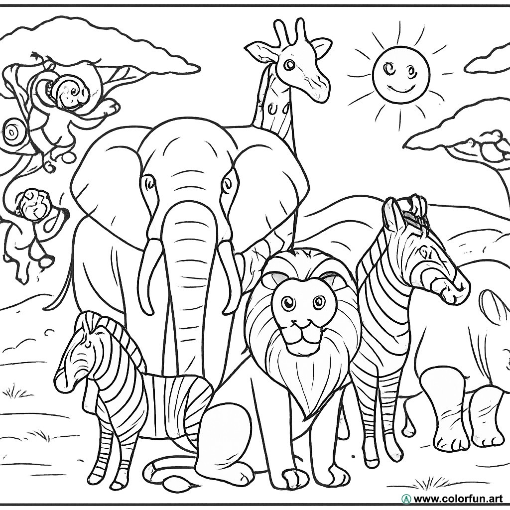 Coloring Page Of African Savanna Animals Download Or Print For Free Coloring Page Of African Savanna Animals Download Or Print For Free
