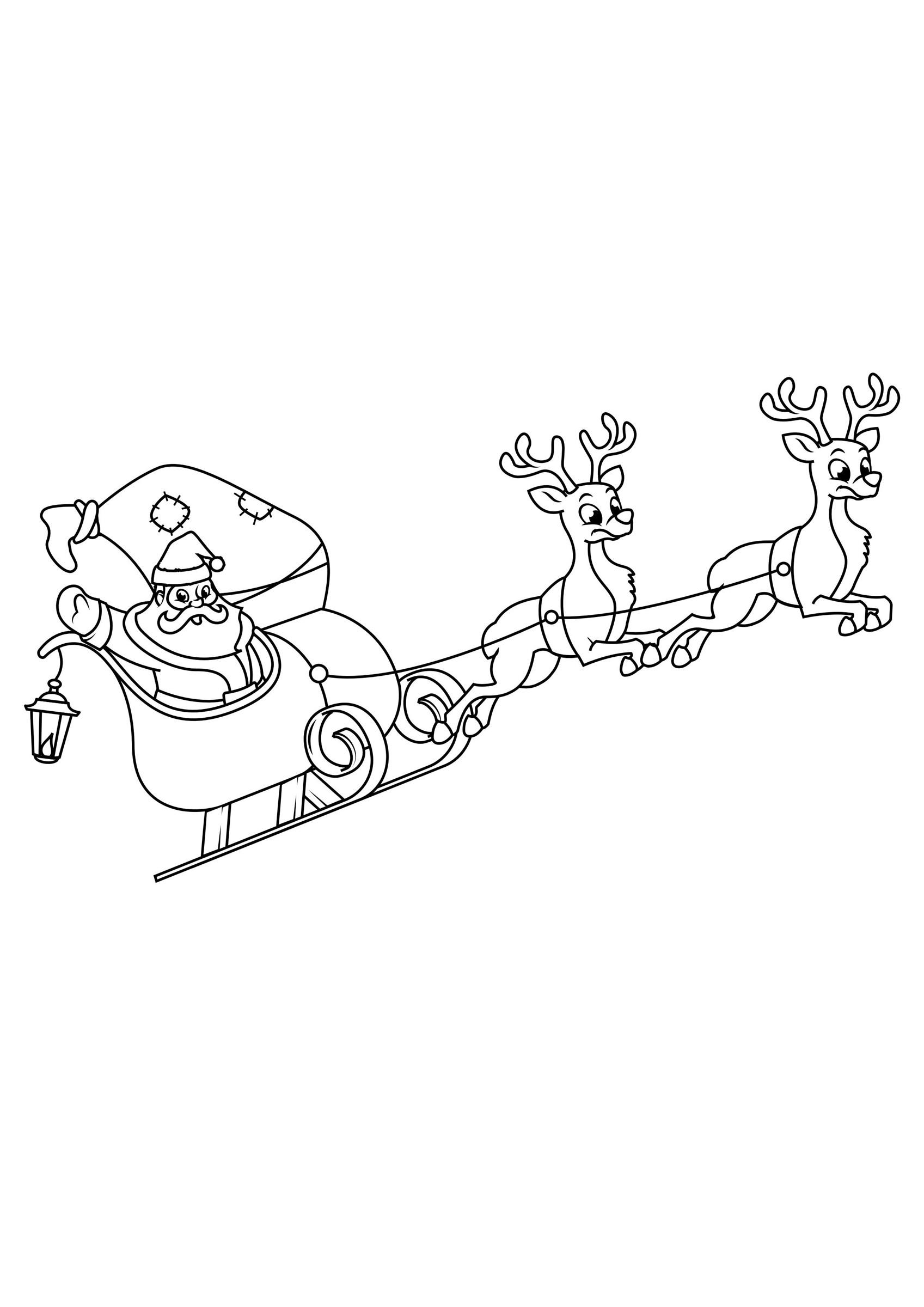 santa claus sleigh coloring pages