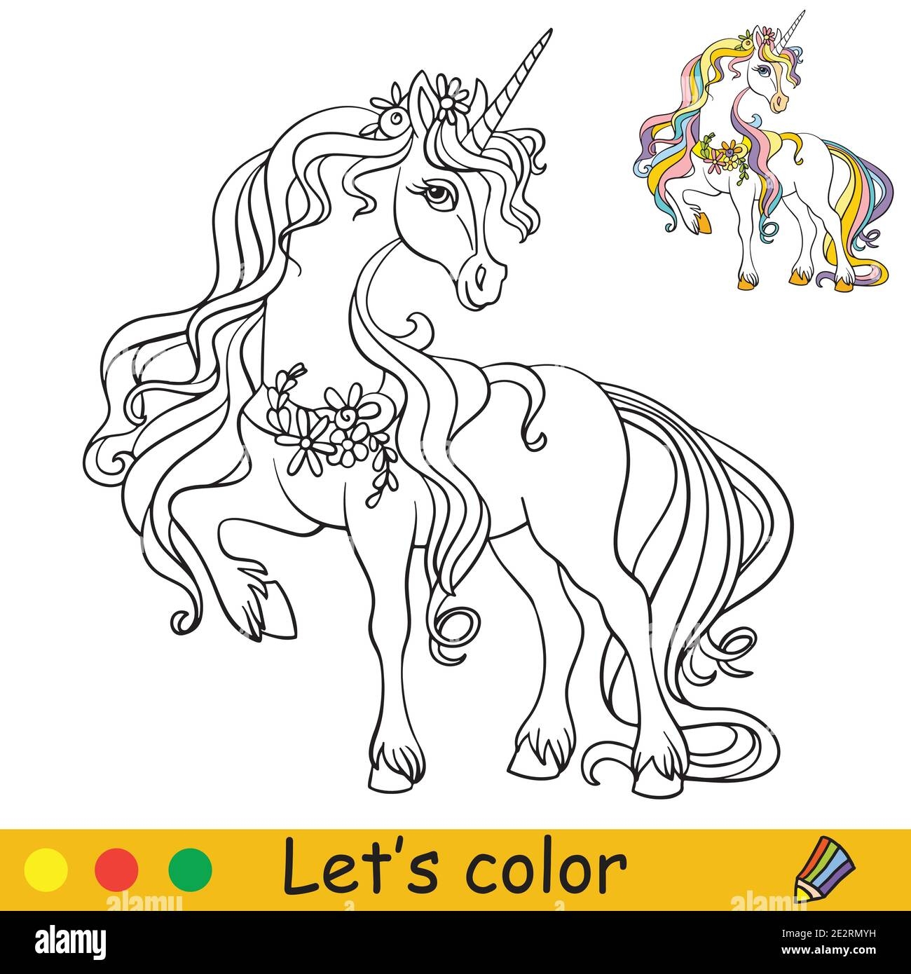 Coloring Page Unicorn Hi res Stock Photography And Images Alamy