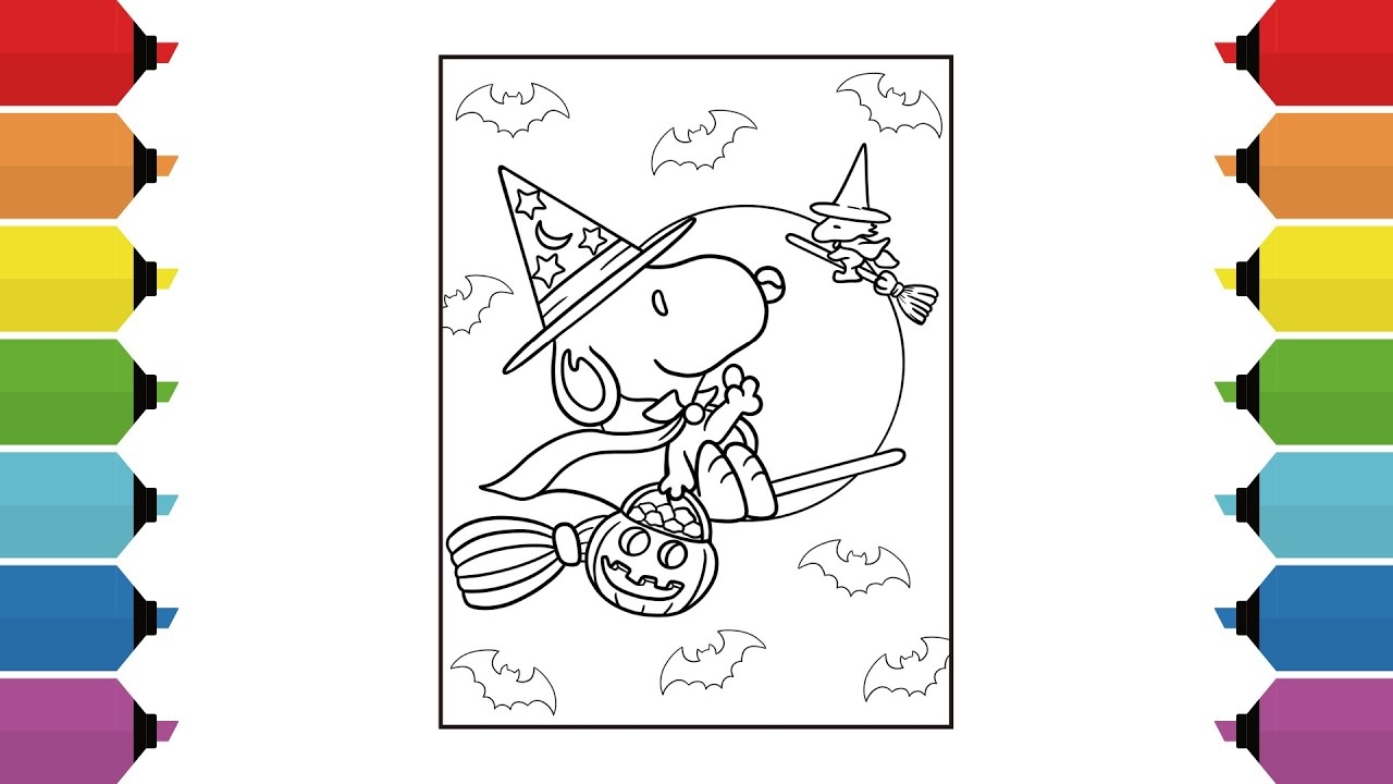 Coloring Snoopy s Halloween Peanuts Coloring Page YouTube Coloring Snoopy s Halloween Peanuts Coloring Page YouTube