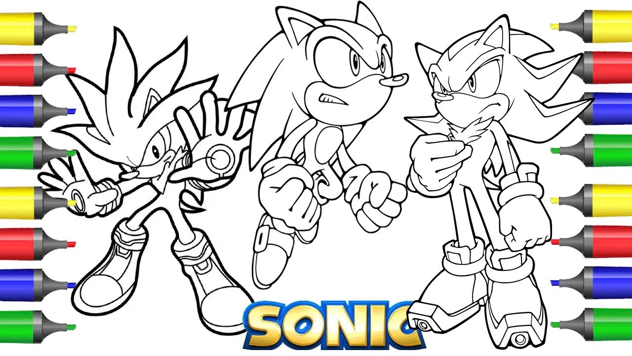 Coloring Sonic The Hedgehog Coloring Pages Sonic Shadow Silver The Hedgehog Music NCS YouTube
