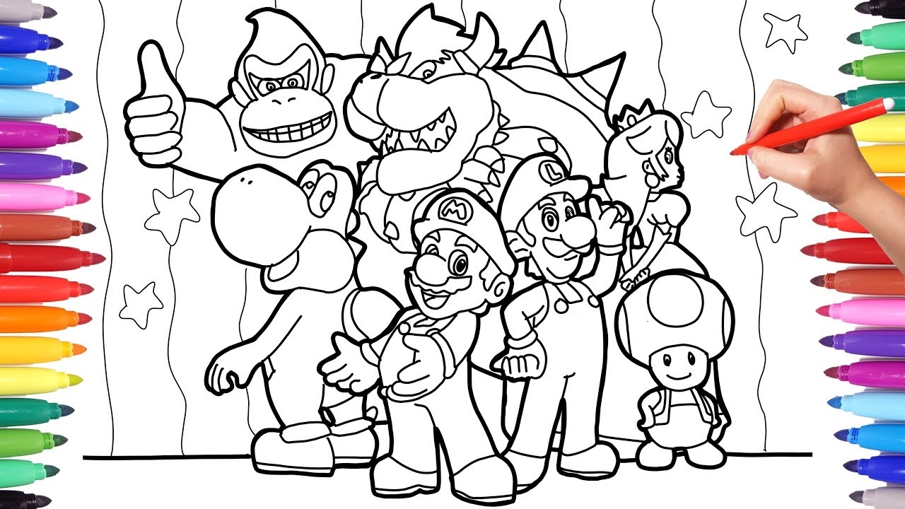 Coloring Super Mario And All His Friends Super Mario Nintendo Videogame Coloring Pages For Kids YouTube Coloring Super Mario And All His Friends Super Mario Nintendo Videogame Coloring Pages For Kids YouTube