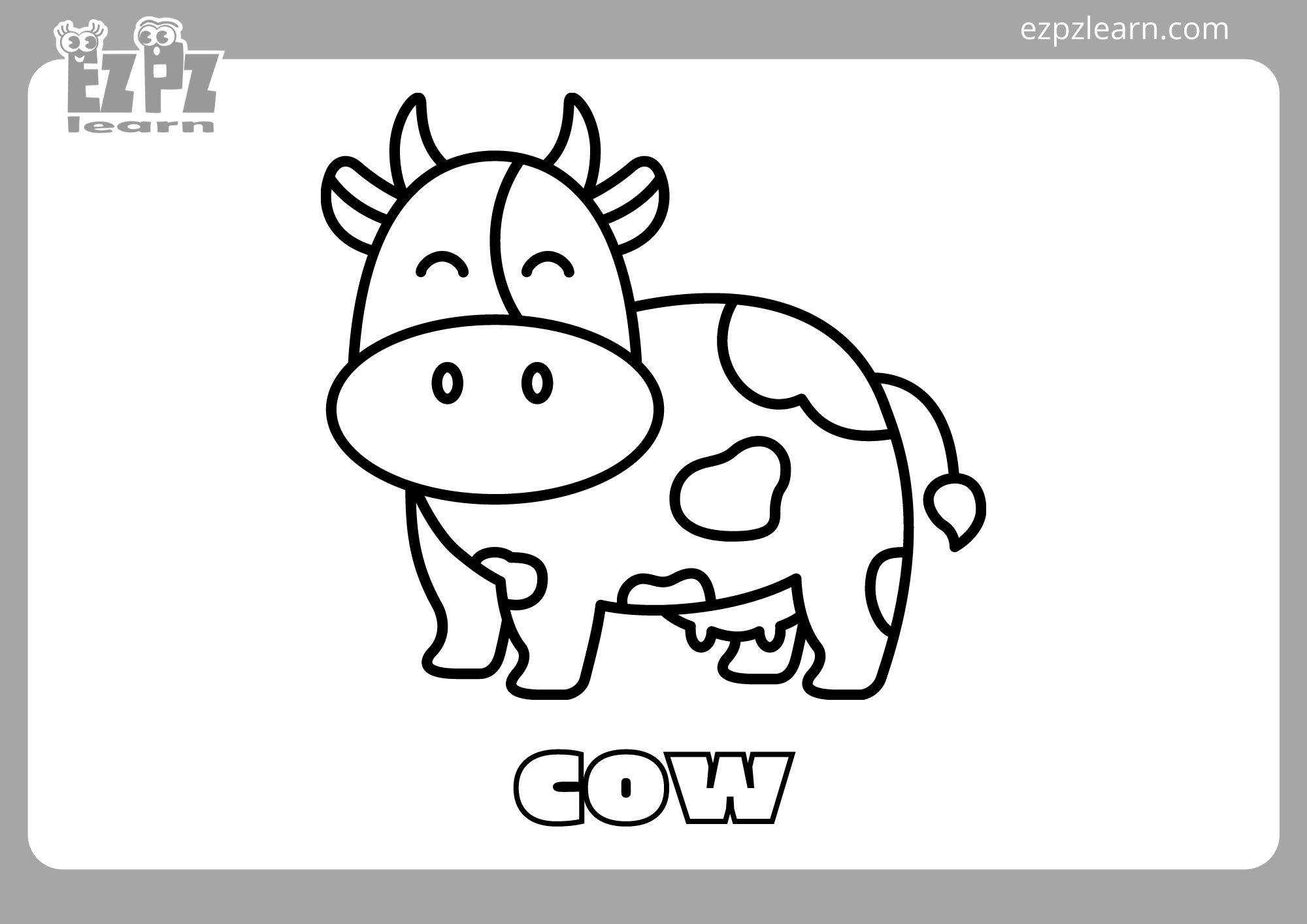coloring picture of a cow