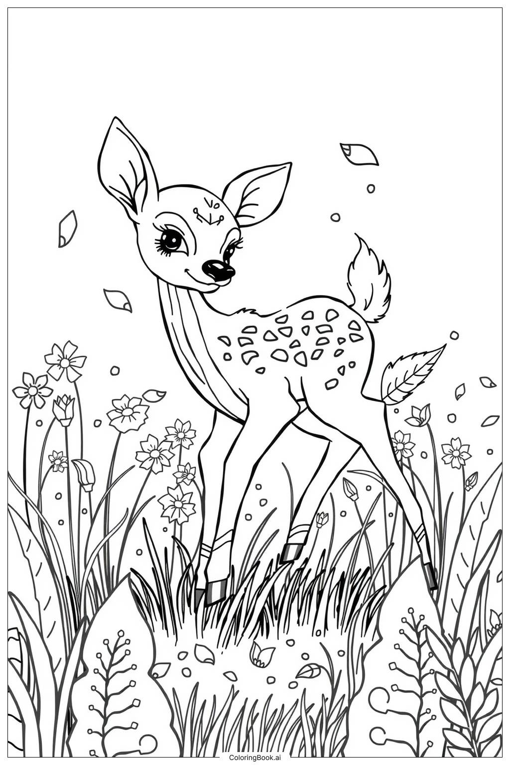 Cute Baby Deer Coloring Page Free PDF PNG Printable  Cute Baby Deer Coloring Page Free PDF PNG Printable