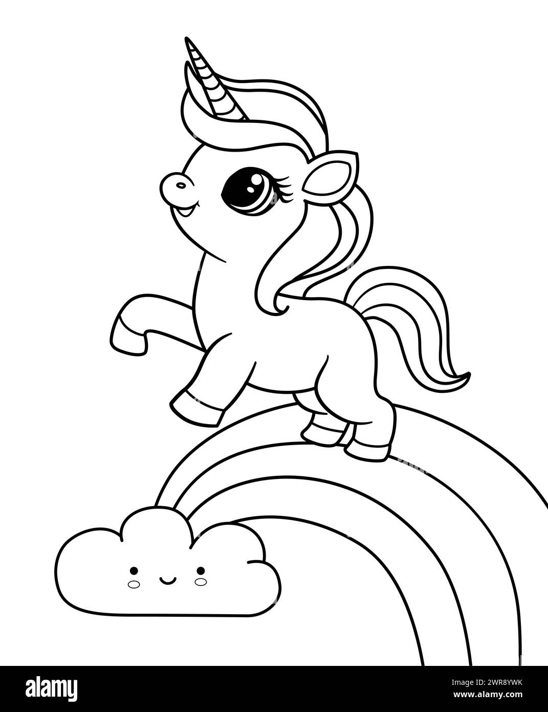 Cute Baby Unicorn Jumping On A Rainbow Outline Illustration For A Kids Coloring Book Unicorn Coloring Page Vector Illustration Stock Vector Image Art Alamy Cute Baby Unicorn Jumping On A Rainbow Outline Illustration For A Kids Coloring Book Unicorn Coloring Page Vector Illustration Stock Vector Image Art Alamy