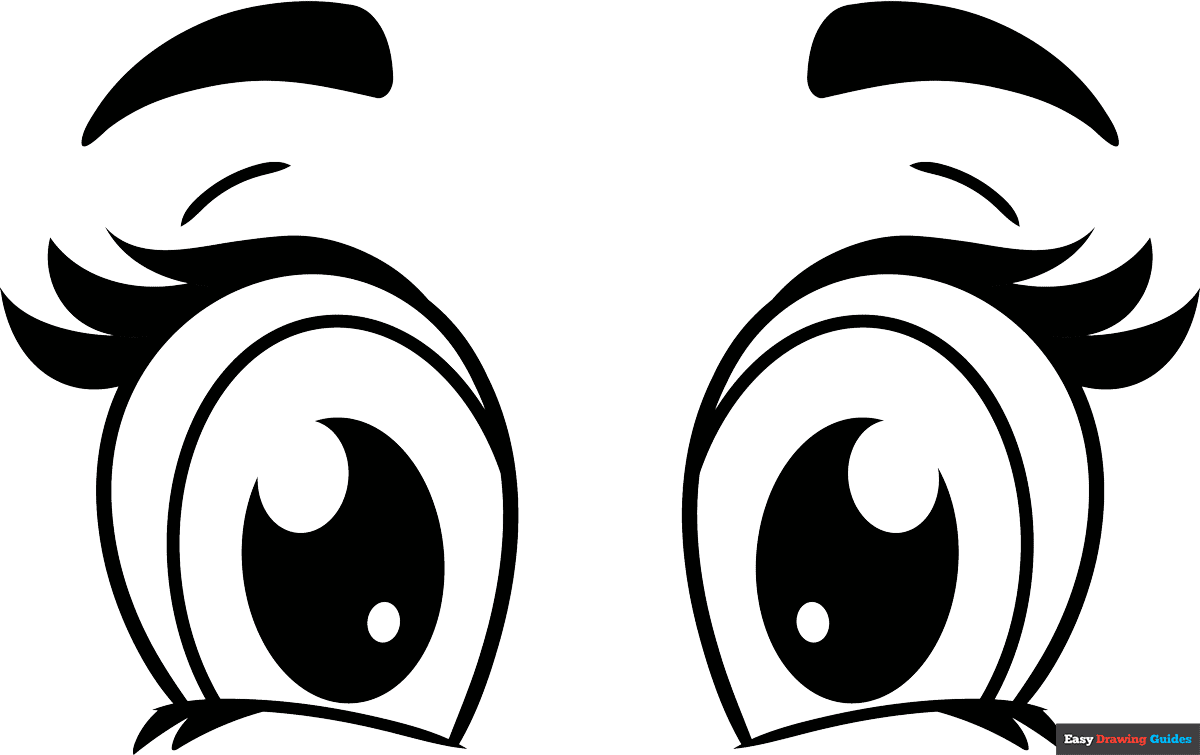 Cute Cartoon Eyes Coloring Page Easy Drawing Guides Cute Cartoon Eyes Coloring Page Easy Drawing Guides
