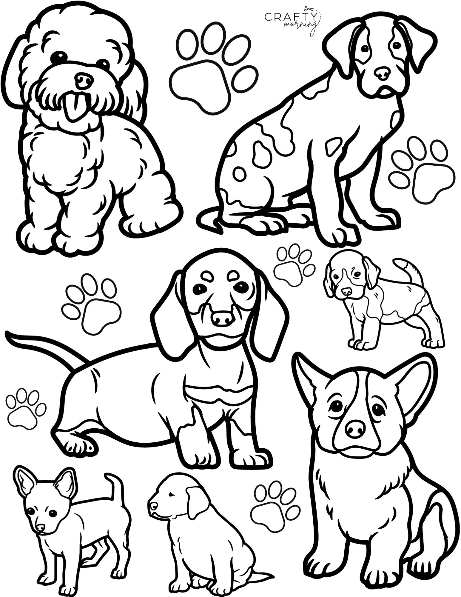 Cute Dog Coloring Pages To Print Crafty Morning Worksheets Library