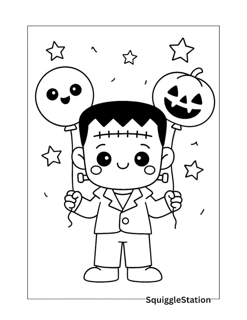 Cute Frankenstein Coloring Sheet Printable Free PDF Squigglestation Cute Frankenstein Coloring Sheet Printable Free PDF Squigglestation