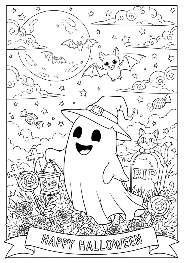 Cute Halloween Coloring Pages For Adults Printable Fun Cute Halloween Coloring Pages For Adults Printable Fun