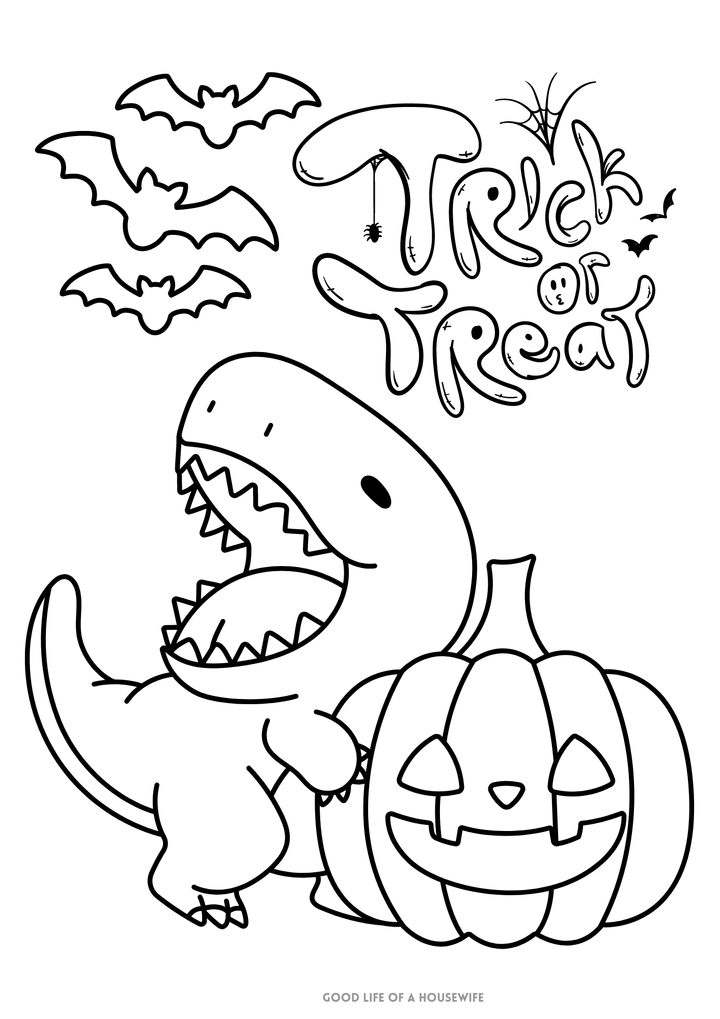 halloween dinosaur coloring pages