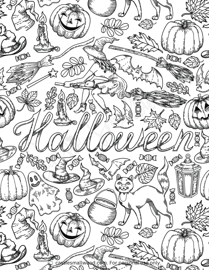 CUTE Halloween Witch Coloring Pages Cassie Smallwood CUTE Halloween Witch Coloring Pages Cassie Smallwood