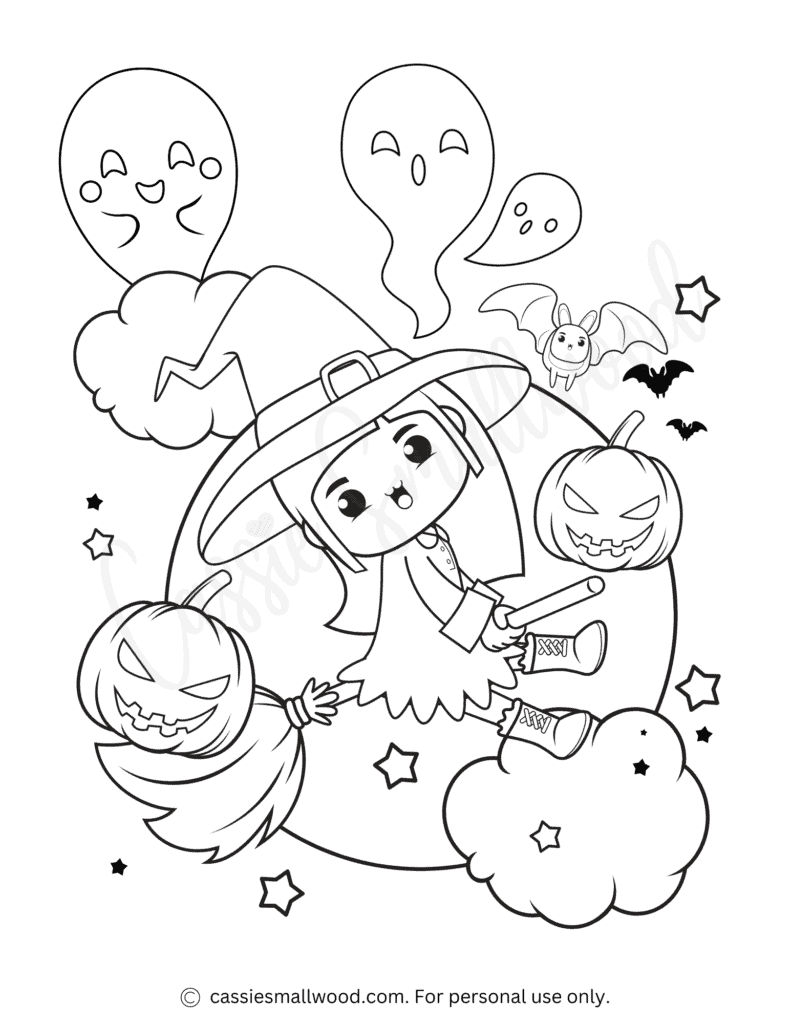 coloring pages halloween witch