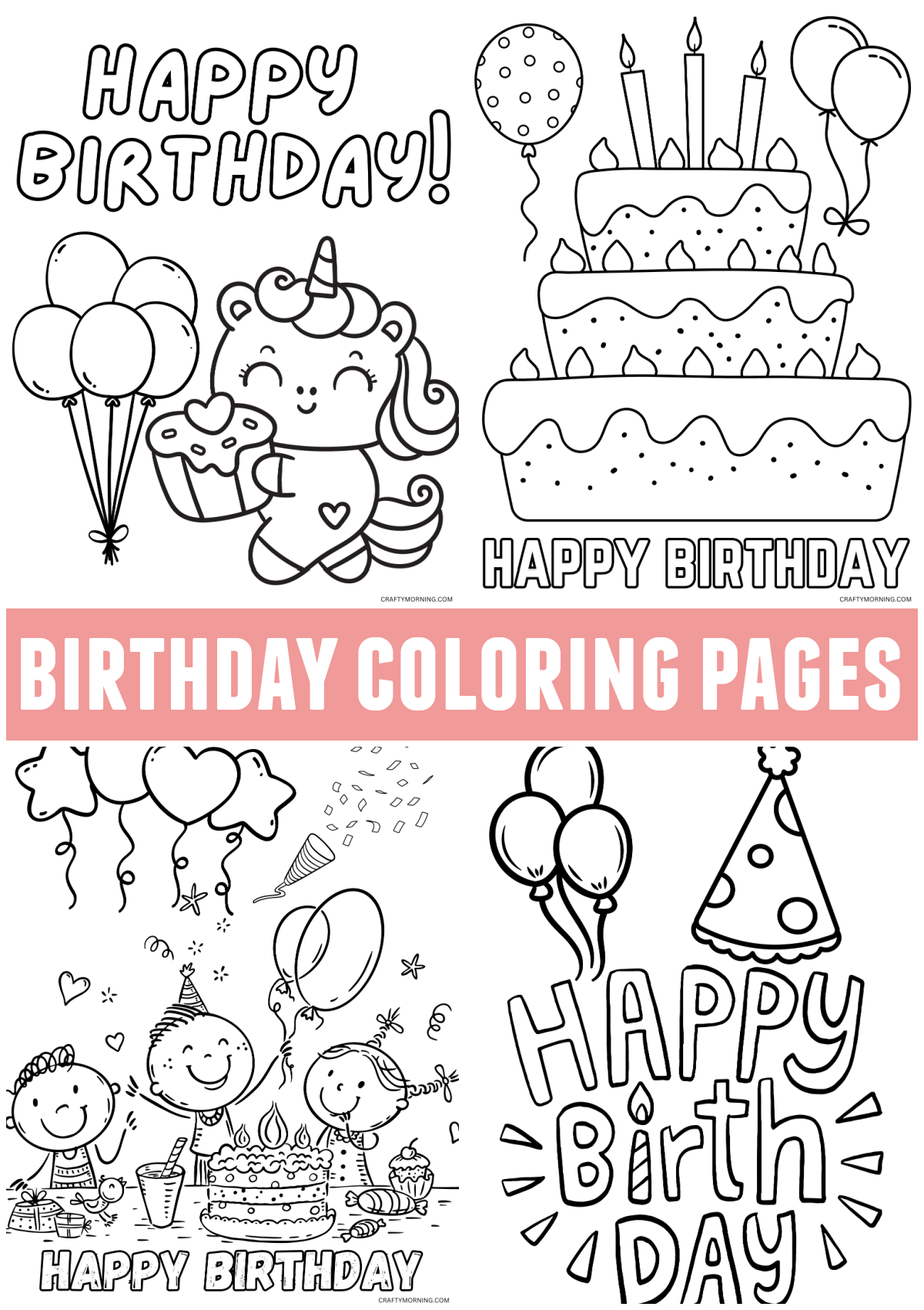 happy birthday coloring card happy birthday coloring card