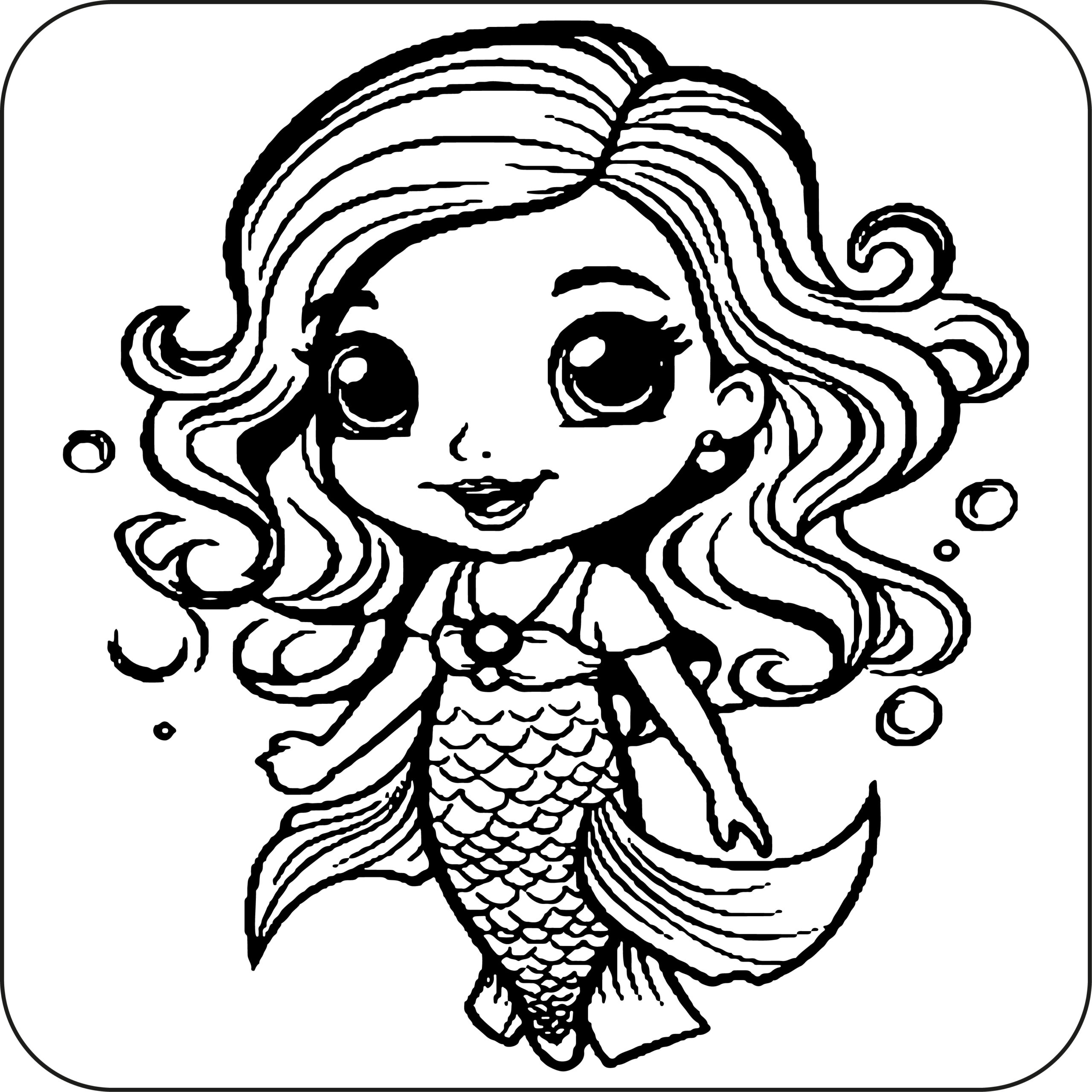 mermaid picture to color