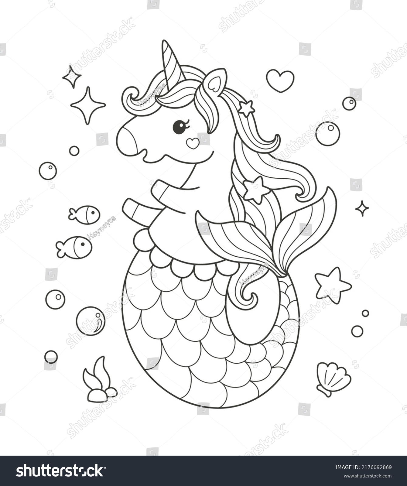 Cute Mermaidcorn Unicorn Mermaid Coloring Page Stock Vector Royalty Free 2176092869 Shutterstock Cute Mermaidcorn Unicorn Mermaid Coloring Page Stock Vector Royalty Free 2176092869 Shutterstock