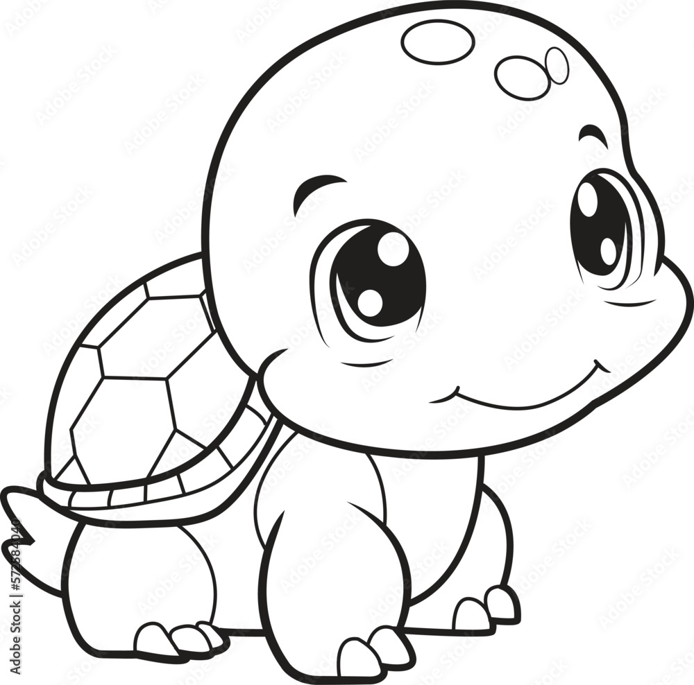 Cute Turtle Cartoon Black And White Lines Animal Coloring Page For Kids Activity Book Stock Vector Adobe Stock Cute Turtle Cartoon Black And White Lines Animal Coloring Page For Kids Activity Book Stock Vector Adobe Stock