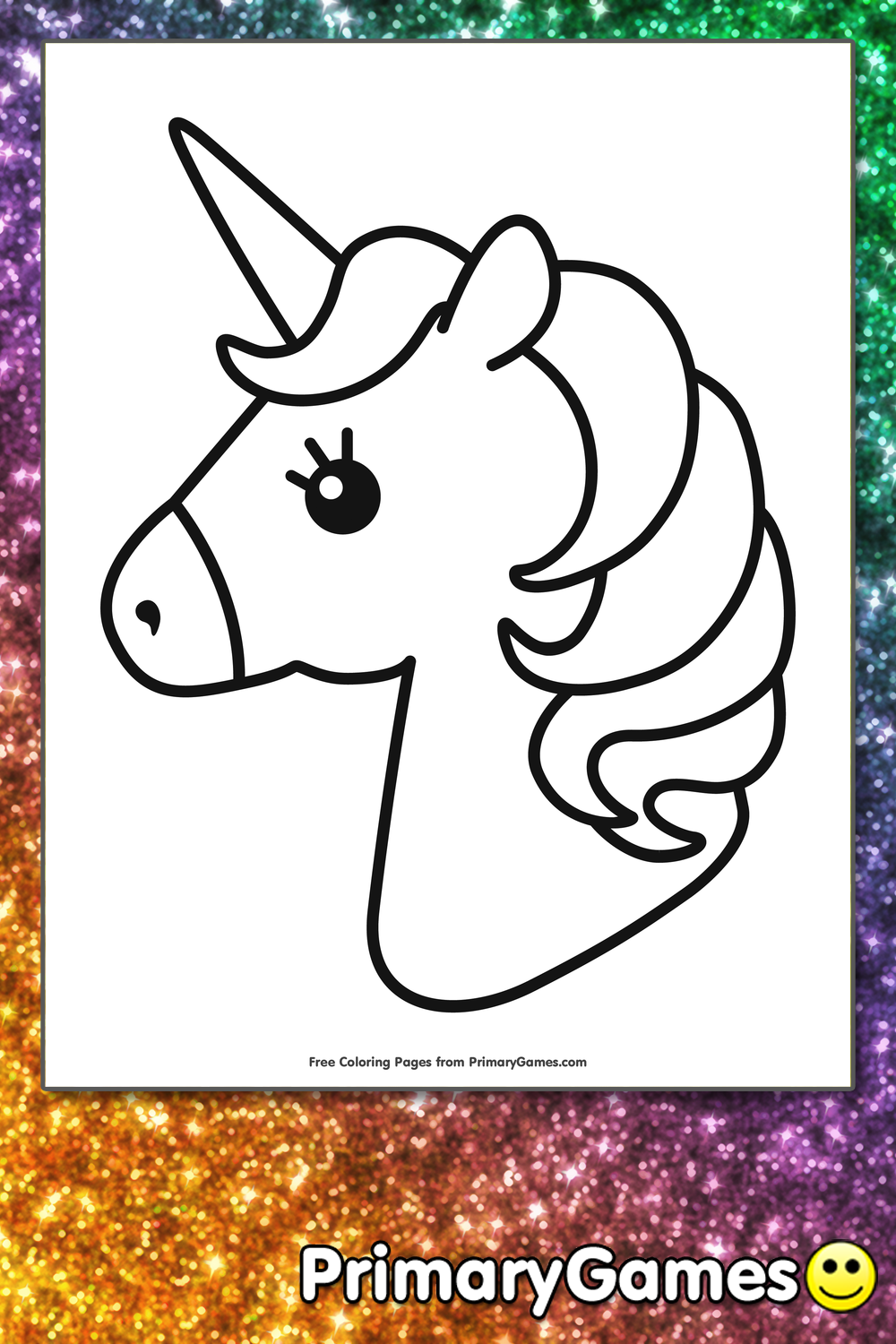 Cute Unicorn Coloring Page FREE Printable PDF From PrimaryGames Cute Unicorn Coloring Page FREE Printable PDF From PrimaryGames
