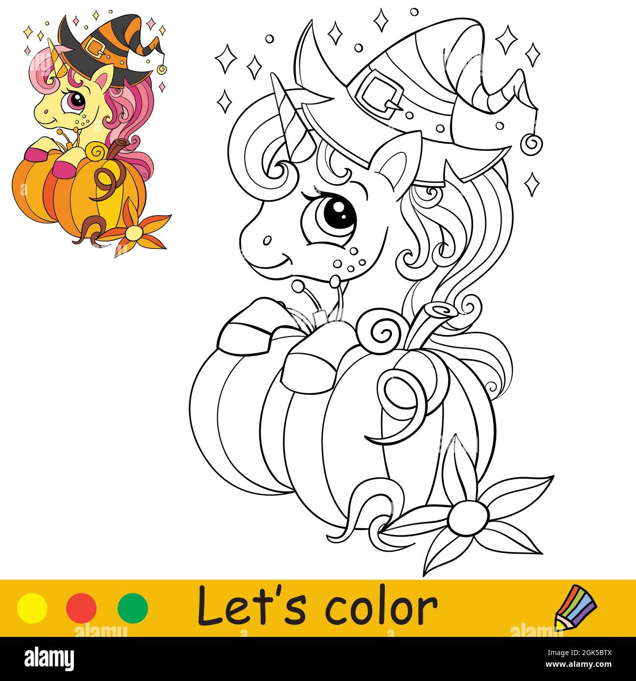 halloween unicorn coloring page