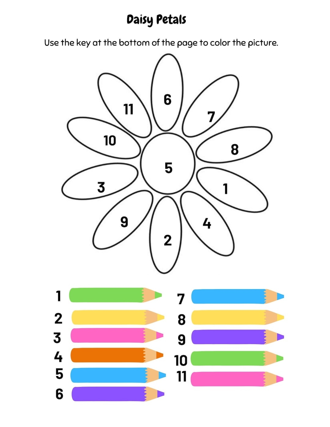 Daisy Petals COLORING Activity Etsy Daisy Petals COLORING Activity Etsy