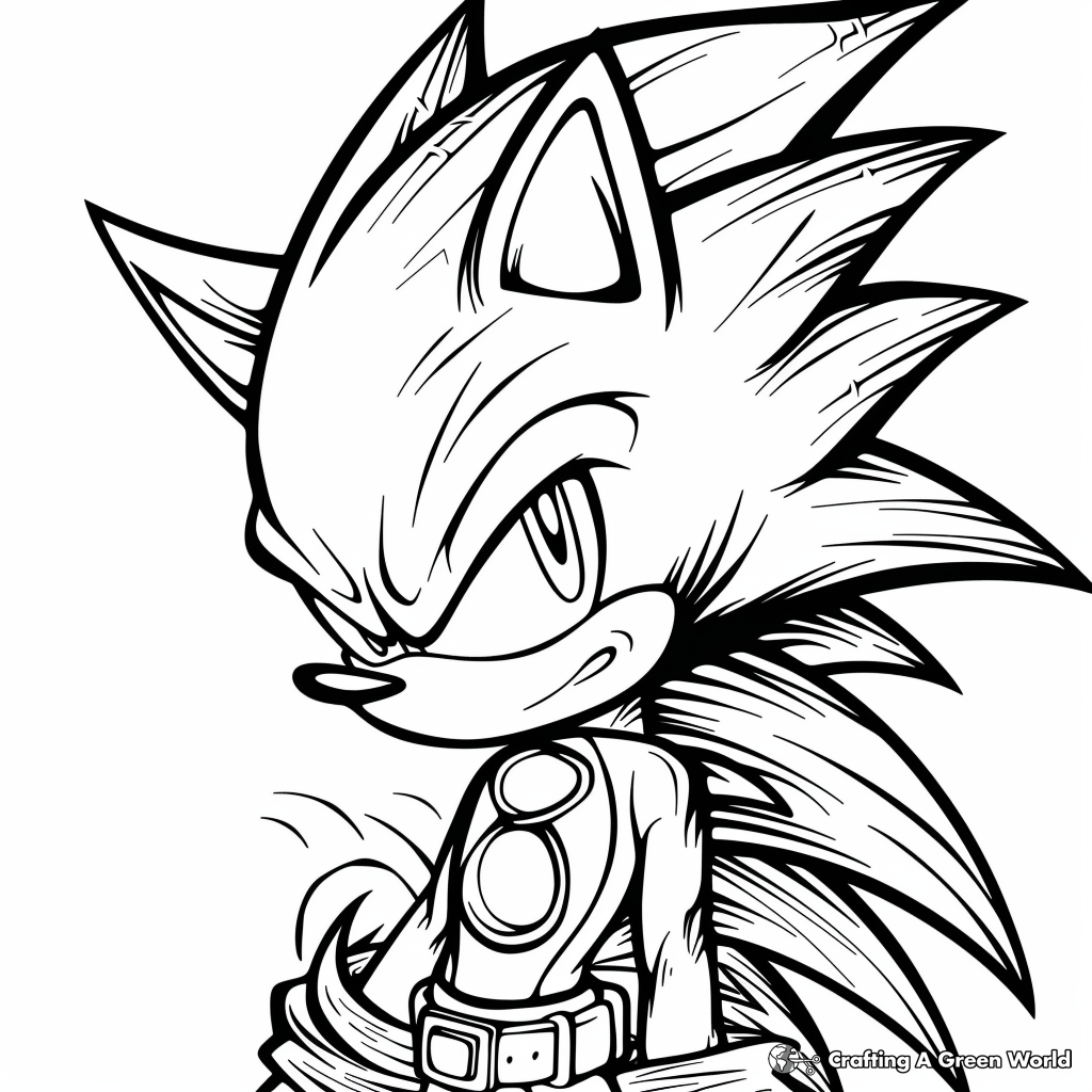 Dark Sonic Coloring Pages Free Printable  Dark Sonic Coloring Pages Free Printable