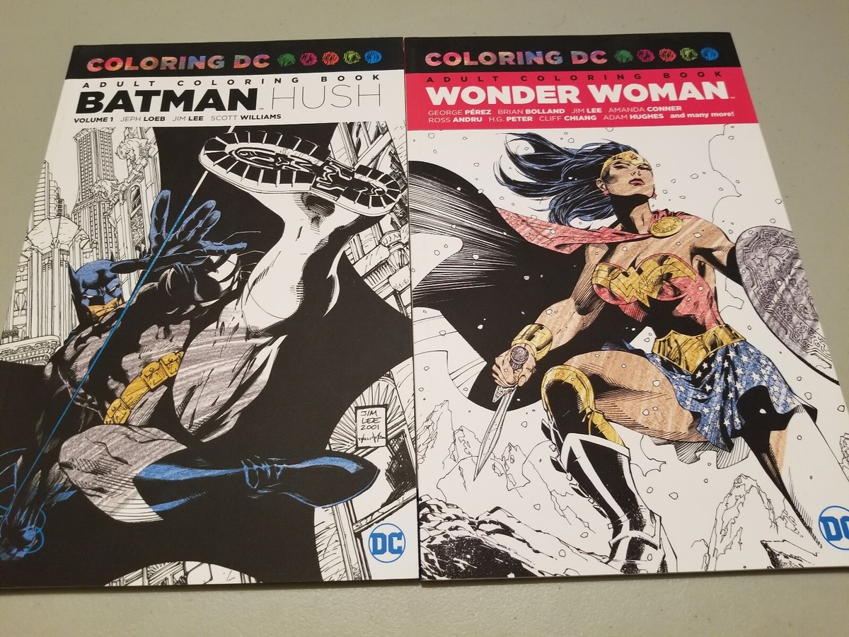 DC COMICS Coloring Book LOT X2 WONDER WOMAN Batman Hush NEW FREE SHIPPING EBay
