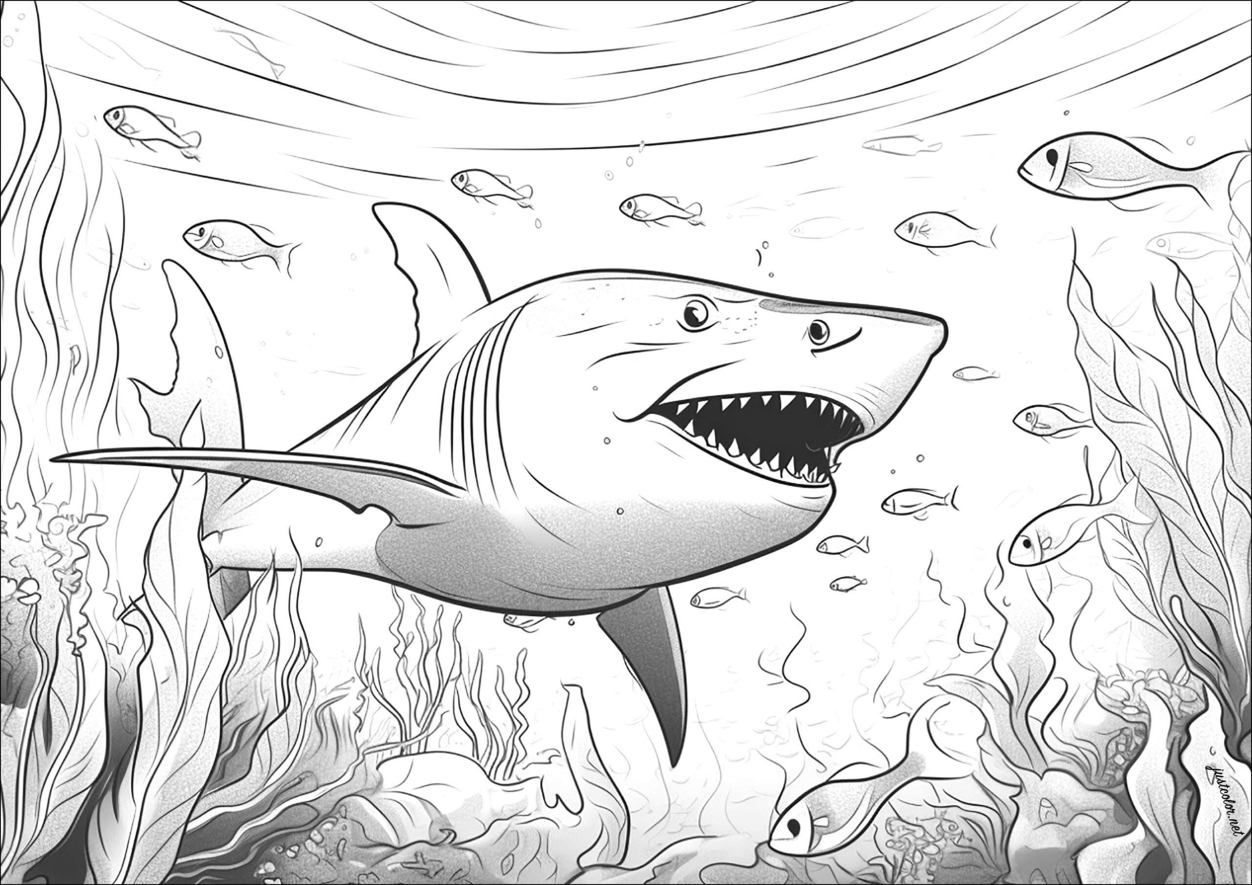 Deep Sea Shark Shark Coloring Pages For Adults Deep Sea Shark Shark Coloring Pages For Adults