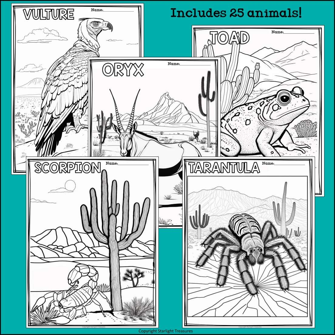 coloring pages desert animals