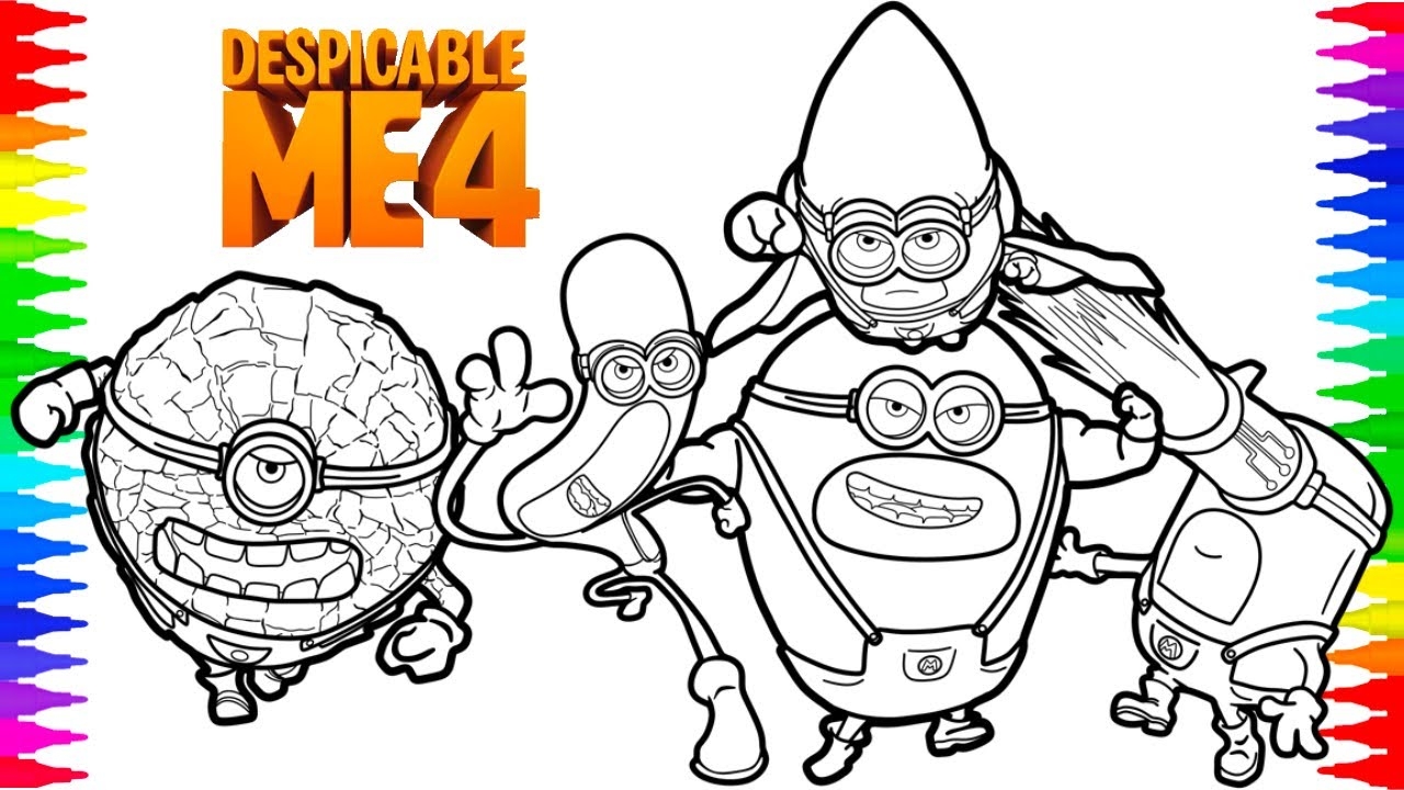Despicable Me 4 Mega Minions Coloring Page YouTube Despicable Me 4 Mega Minions Coloring Page YouTube