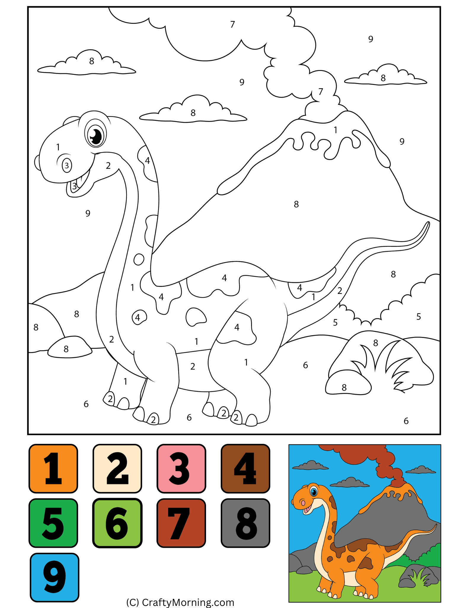 color by number printable for kids
