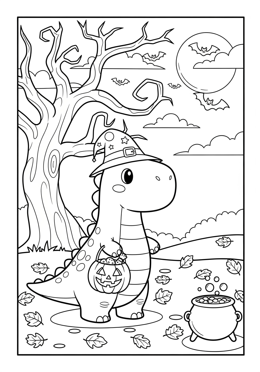 Dinosaur Halloween Coloring Page Printable Fun Dinosaur Halloween Coloring Page Printable Fun