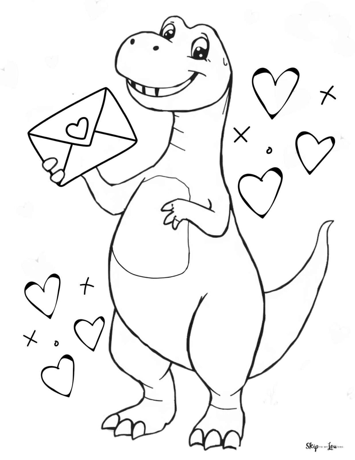 Dinosaur Valentines Coloring Pages Skip To My Lou