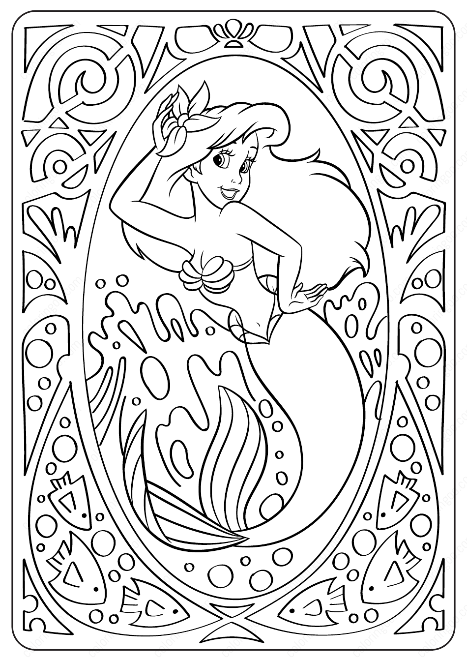 Disney Ariel Coloring Page Download Printable PDF Templateroller Disney Ariel Coloring Page Download Printable PDF Templateroller