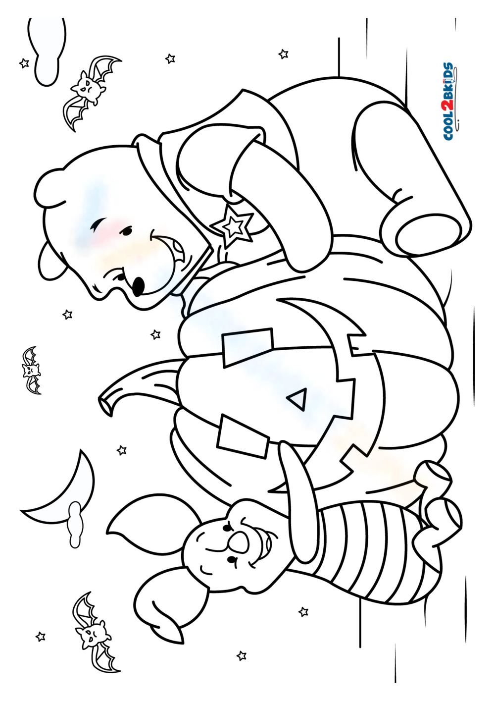 pooh halloween coloring pages