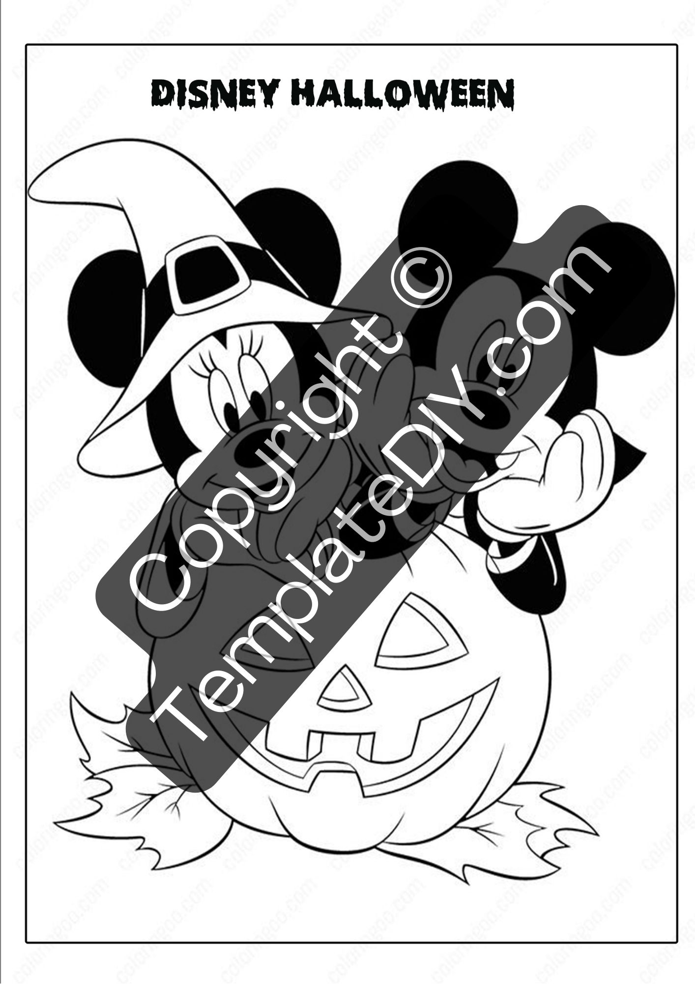 Disney Halloween Coloring Pages Template Printable PDF Disney Halloween Coloring Pages Template Printable PDF