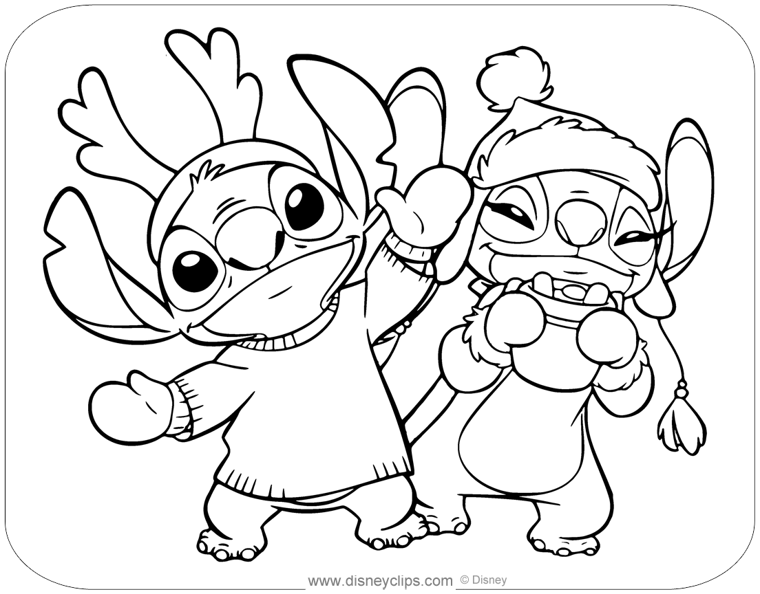 Disney Stitch Christmas Coloring Pages Disneyclips Disney Stitch Christmas Coloring Pages Disneyclips