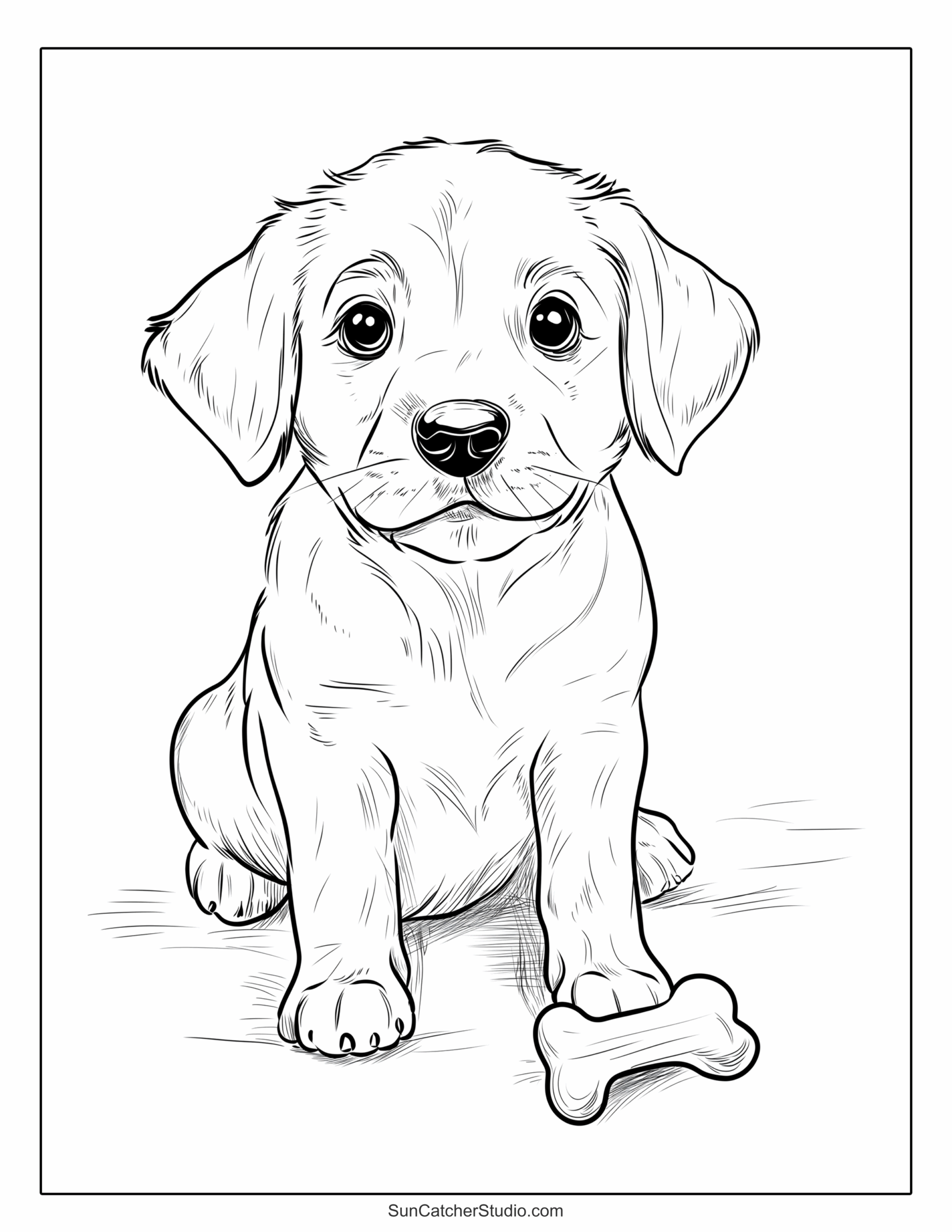 cute puppy dog colouring pages