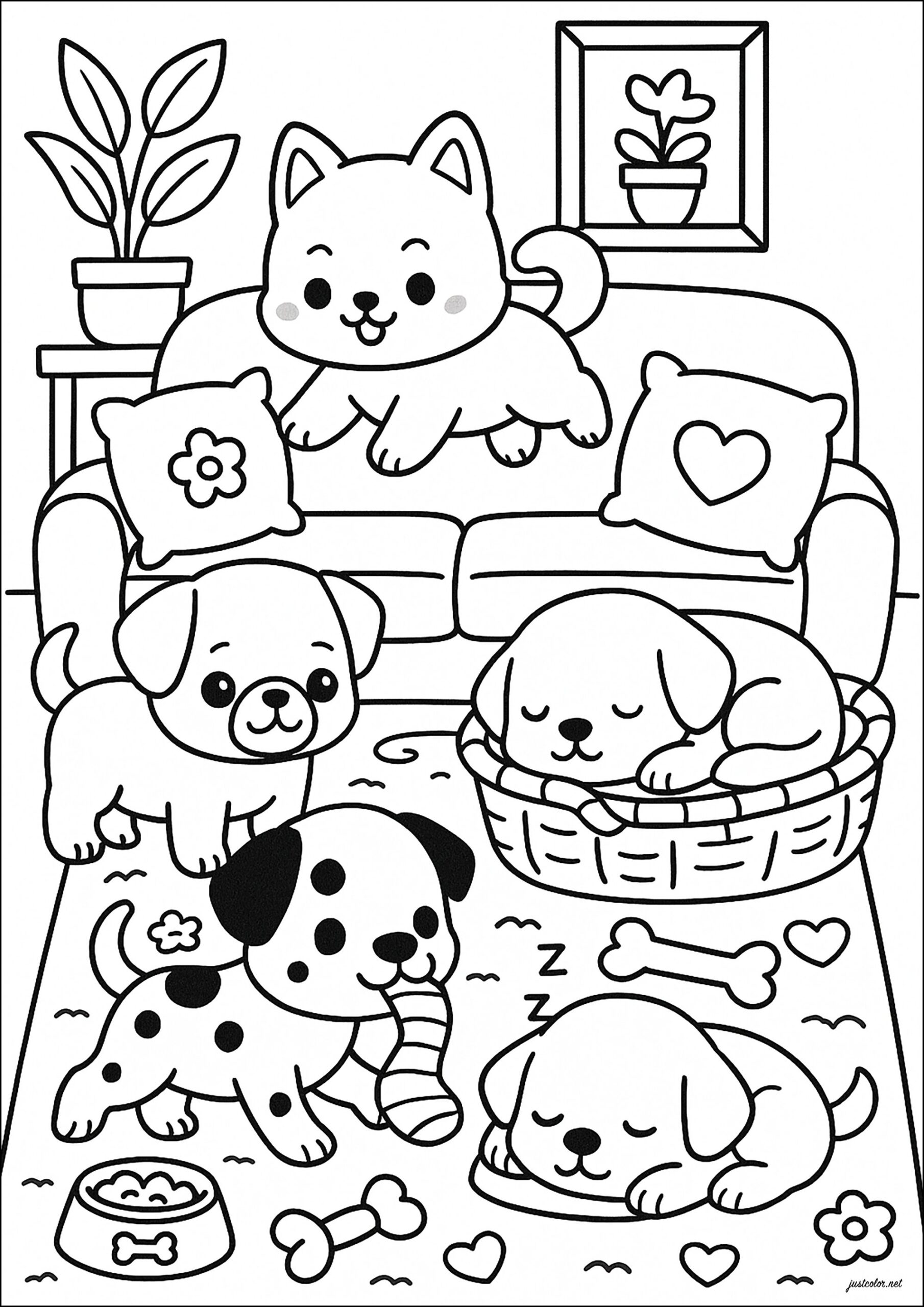 dog coloring page printable
