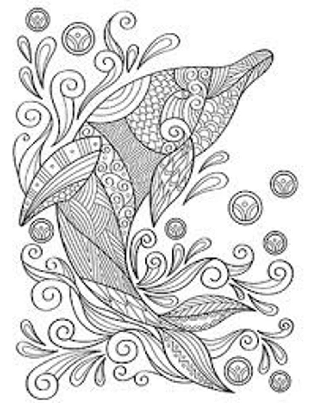 Dolphin Adult Coloring Page Etsy