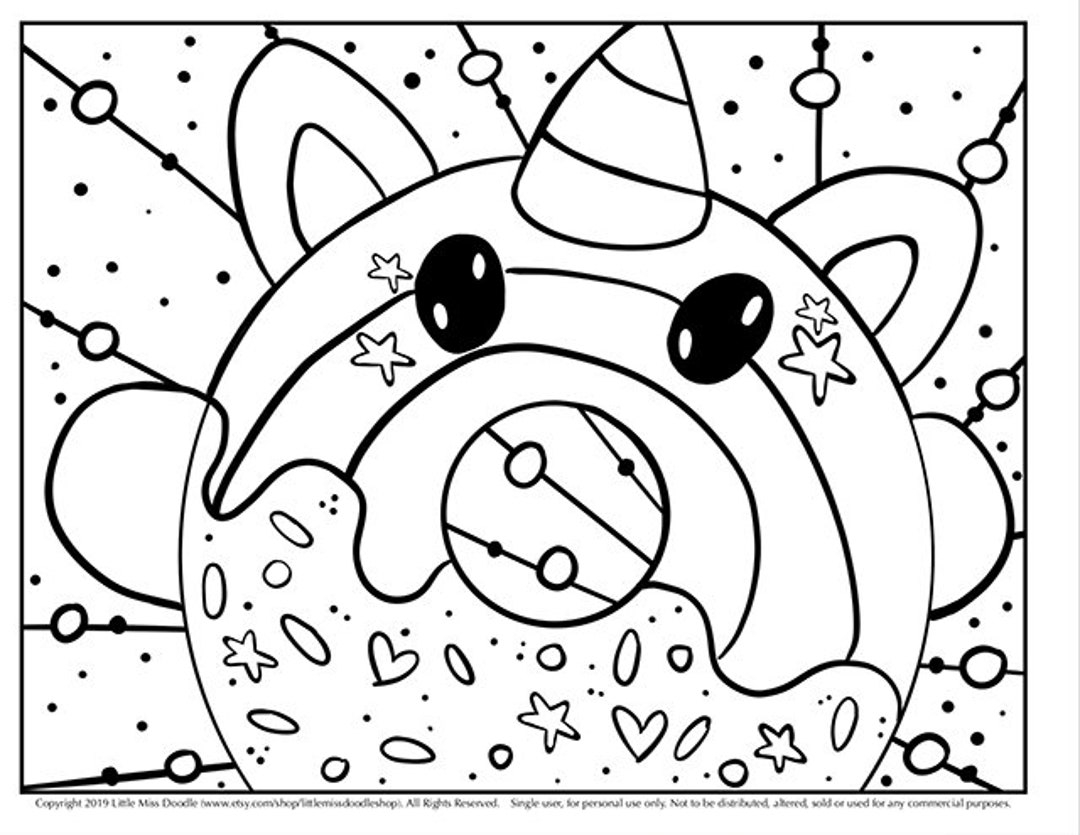 Donutcorn Doodle Printable Cute Kawaii Coloring Page For Kids And Adults Etsy Donutcorn Doodle Printable Cute Kawaii Coloring Page For Kids And Adults Etsy
