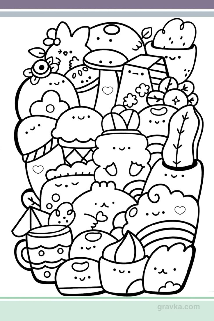 Doodle Cute Kawaii Coloring Pages Doodle Cute Kawaii Coloring Pages