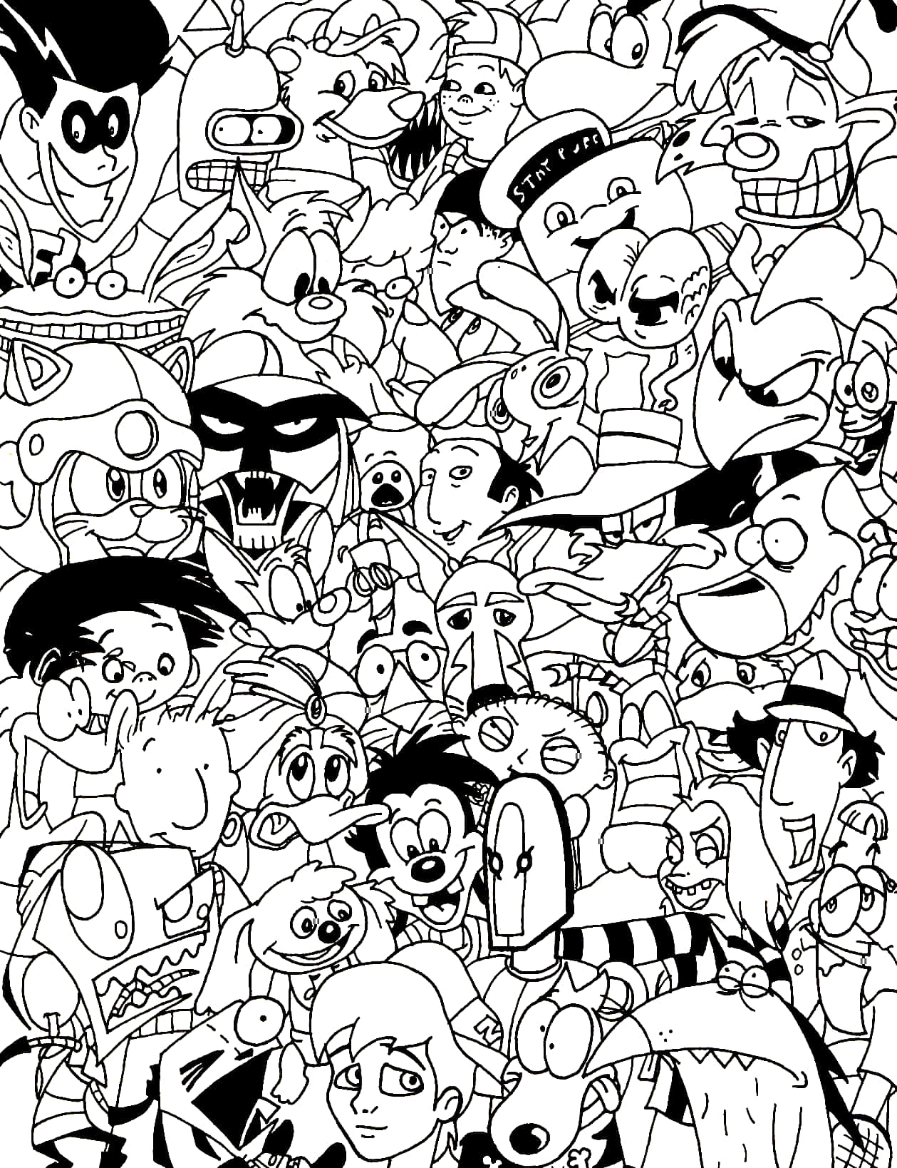 animated characters coloring pages animated characters coloring pages