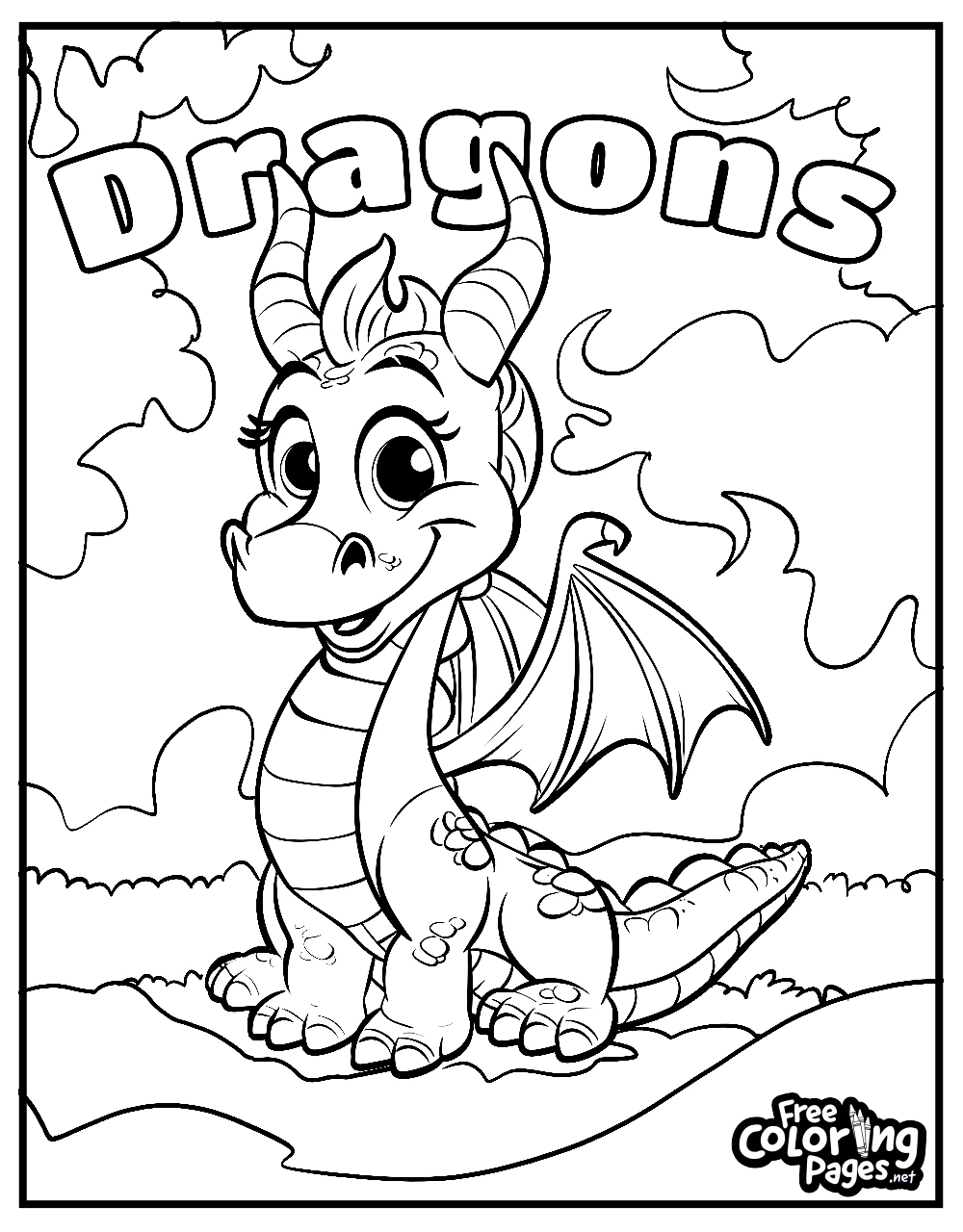 printable coloring pages of dragons