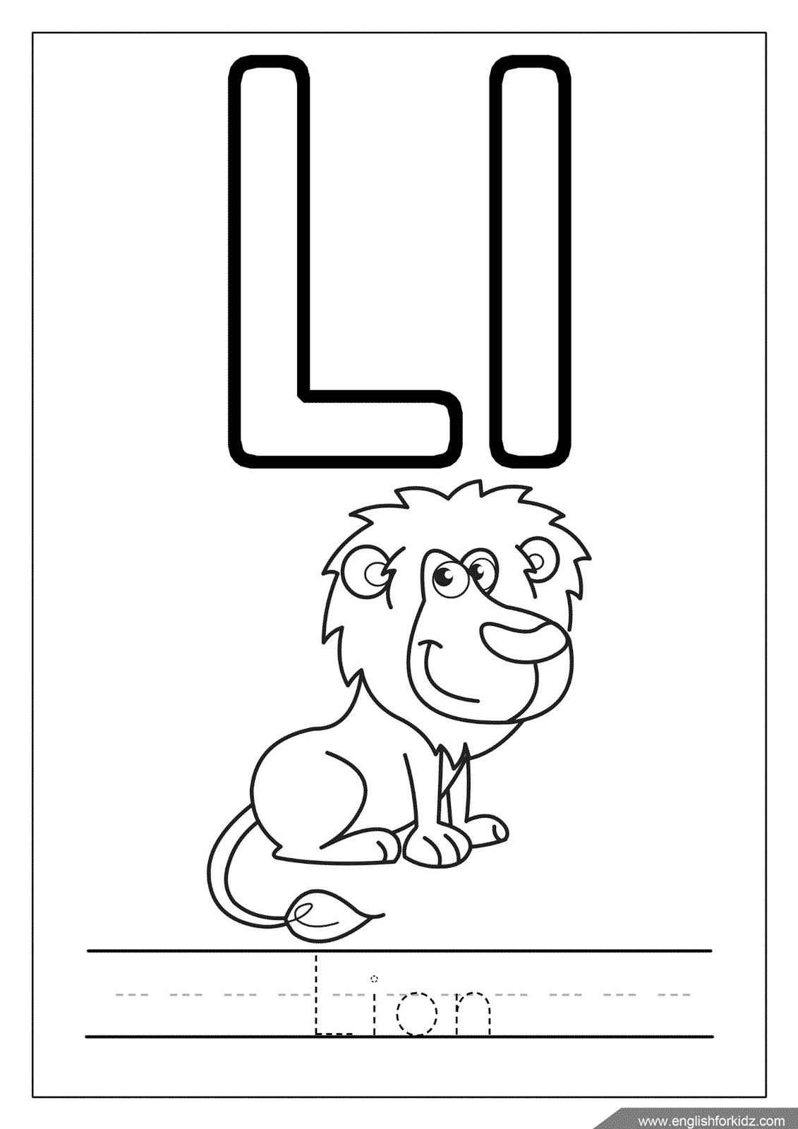 letter l colouring pages