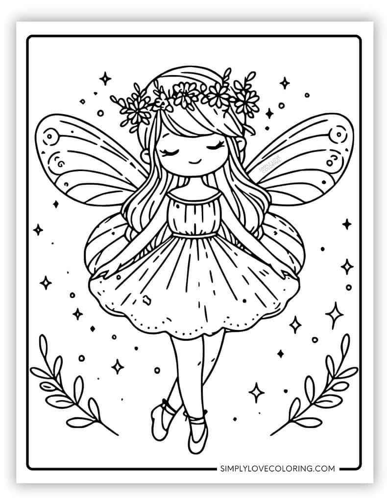 Fairy Coloring Pages Free PDF Printables Simply Love Coloring