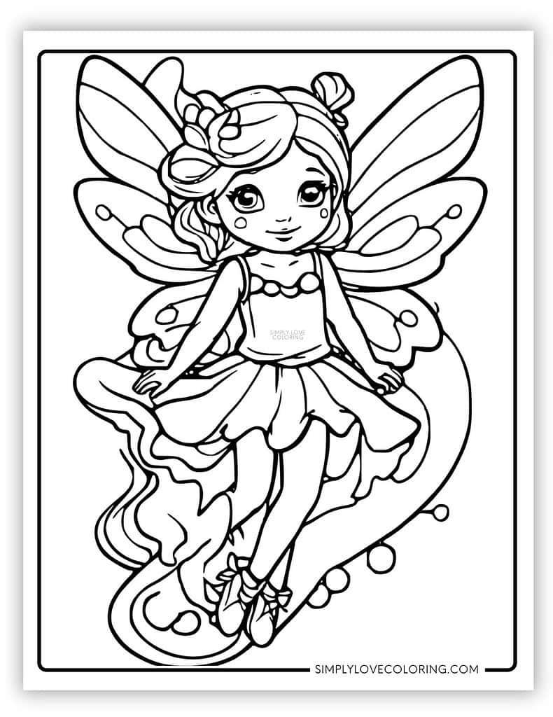 Fairy Coloring Pages Free PDF Printables Simply Love Coloring