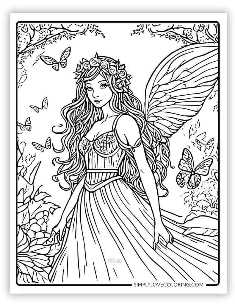 Fairy Coloring Pages Free PDF Printables Simply Love Coloring