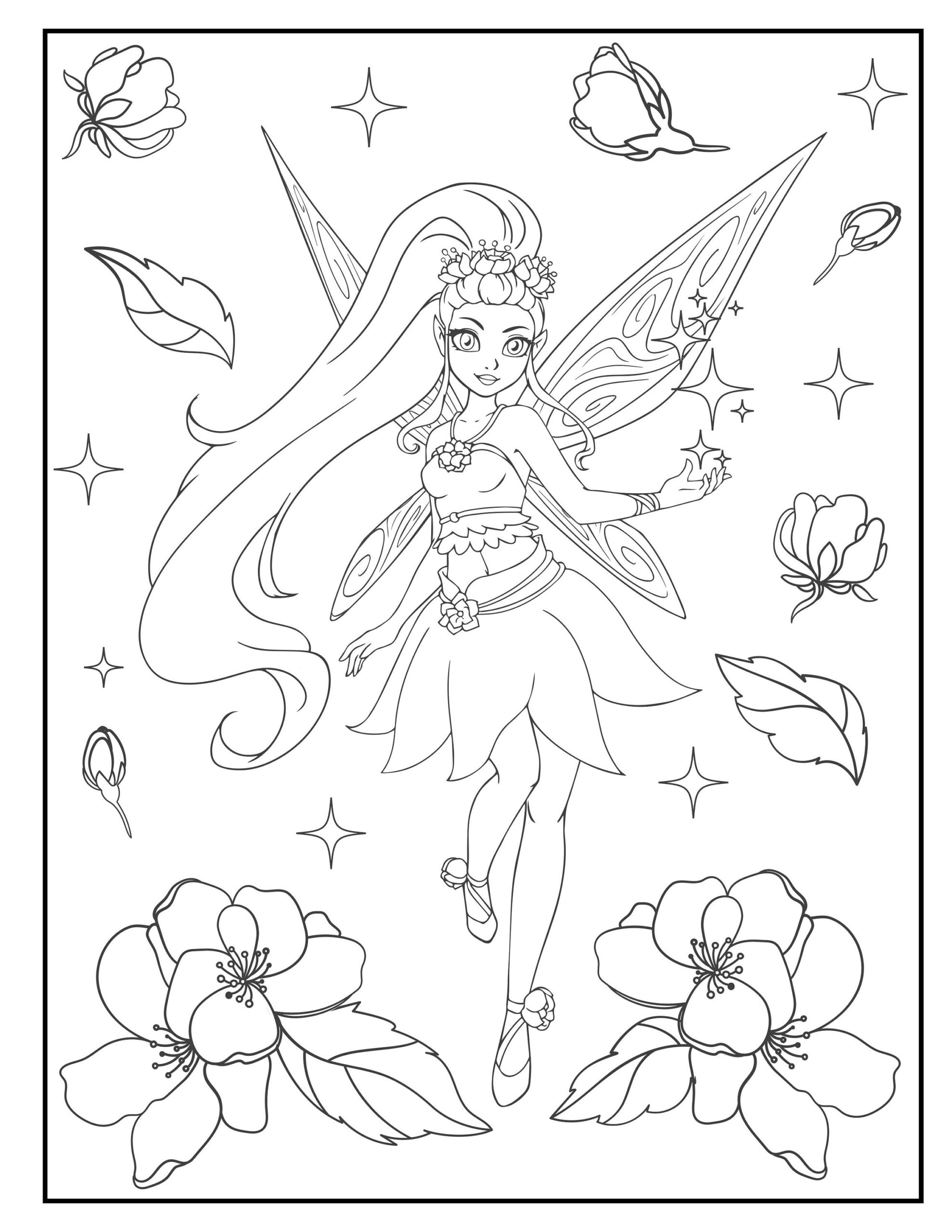 Fairy Themed Coloring Book Etsy