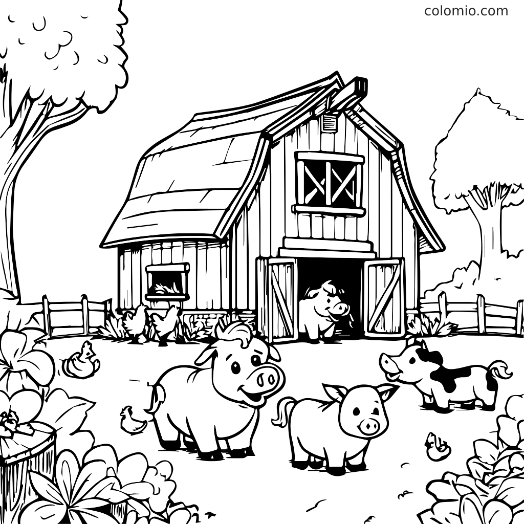 Farm Animals Coloring Pages Free Printable Farm Coloring Sheets Farm Animals Coloring Pages Free Printable Farm Coloring Sheets